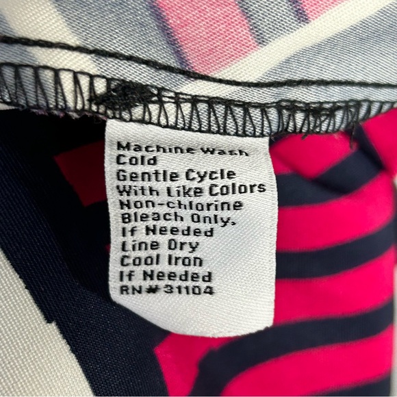 Kim Rogers Bright Geometric Pattern Vintage Sheath Tailored Career Dress Sz 10 - Picture 4 of 11